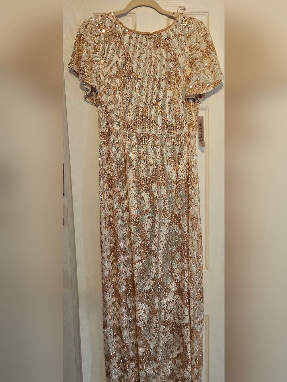 Nanette Lepore - Ivory Champagne Sequin Evening Gown